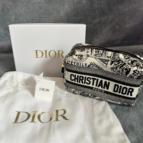 Christian Dior Embroidered Cosmetic Pouch - Picture 1 of 3